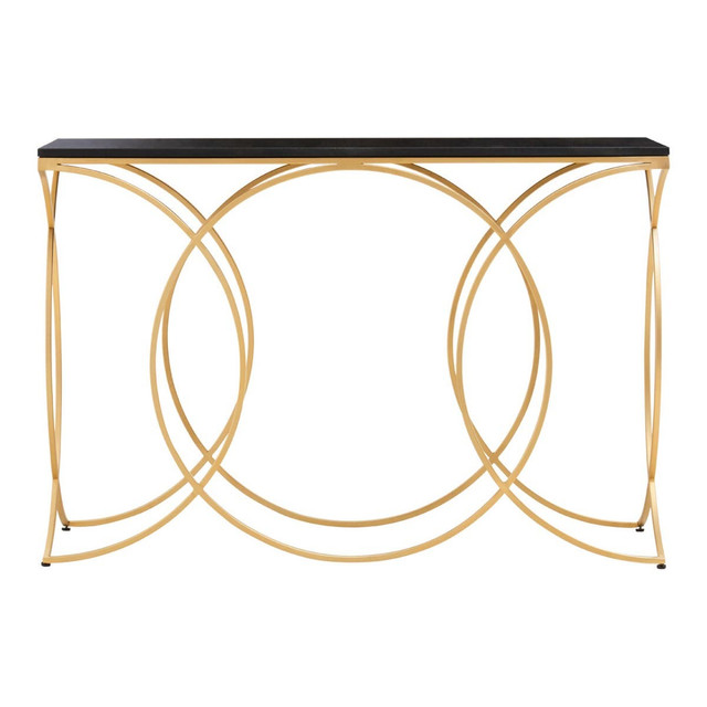 premier housewares Kia Black and Gold Console Table