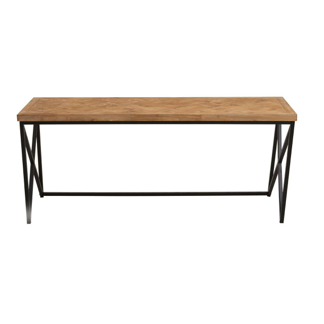 premier housewares Kickford Parquet Fir Wood Coffee Table