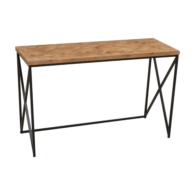 Premier Housewares Kickford Parquet Fir Wood Console Table