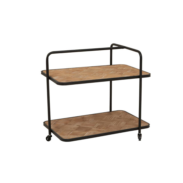 Premier Housewares Kickford Parquet Fir Wood Trolley