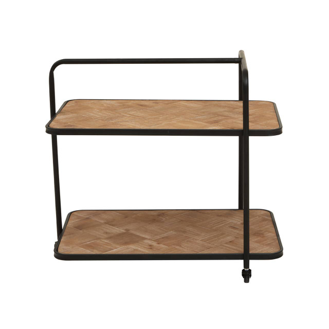 premier housewares Kickford Parquet Fir Wood Trolley