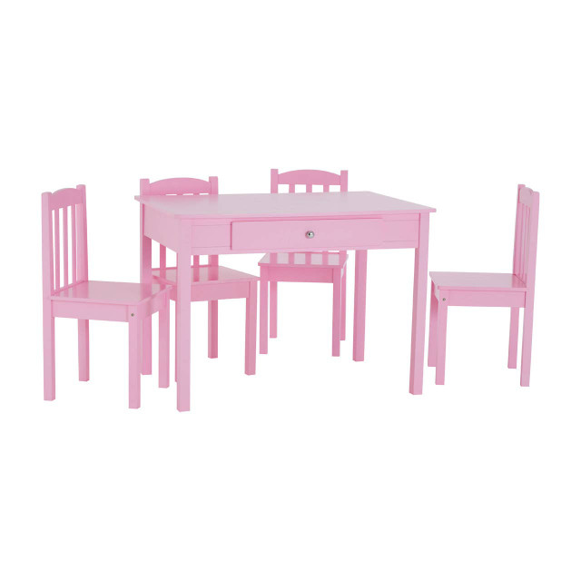 Premier Housewares Kids 5 Piece Pink Table And Chair Set