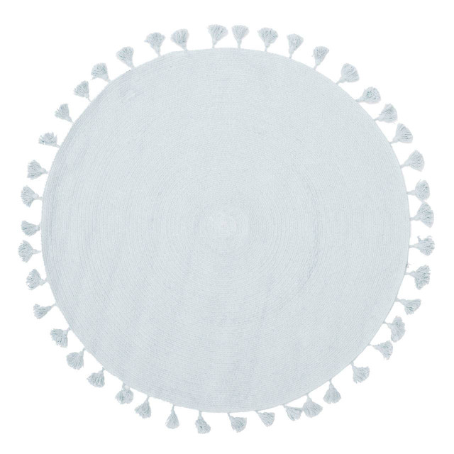 Premier Housewares Kids Blue Round Rug With Tassels