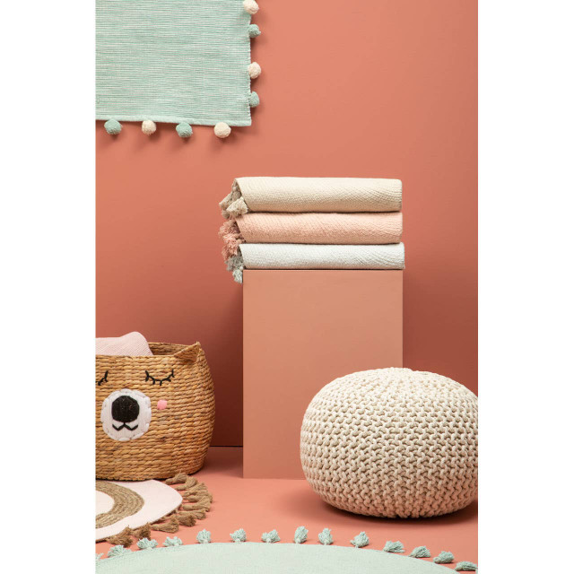 Premier Housewares Kids Blue Round Rug With Tassels