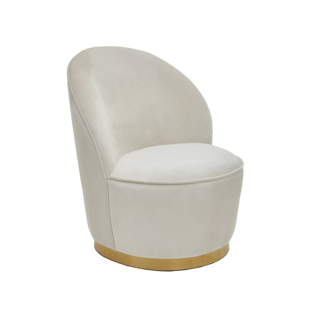 Premier Housewares Kids Tamra Cream Velvet Gold Base Chair