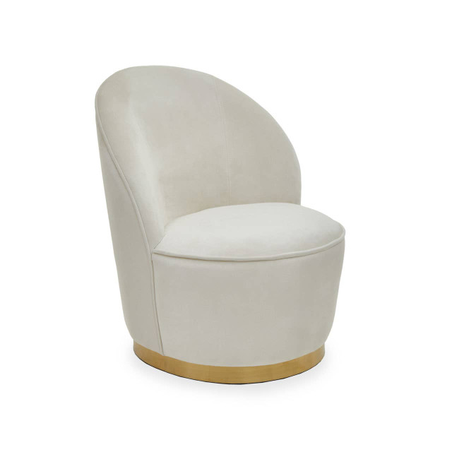premier housewares Kids Tamra Cream Velvet Gold Base Chair