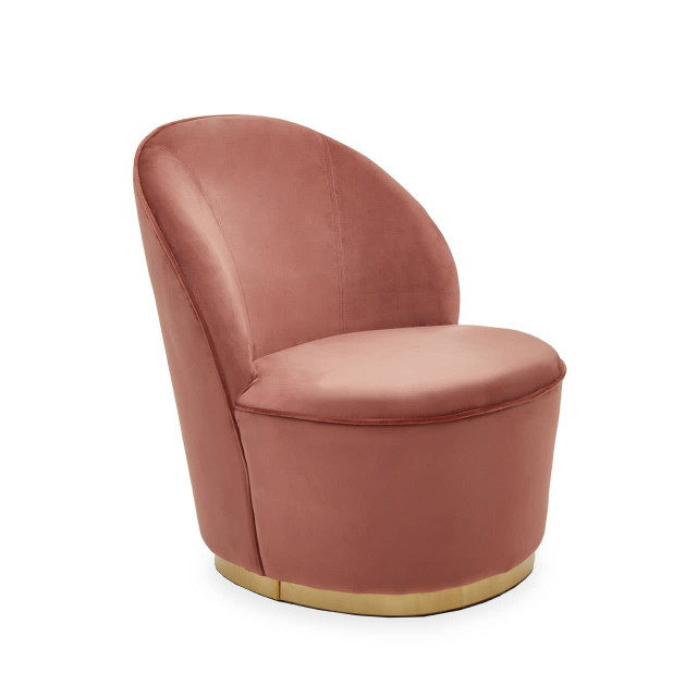 premier housewares Kids Tamra Dusty Pink Velvet Gold Base Chair