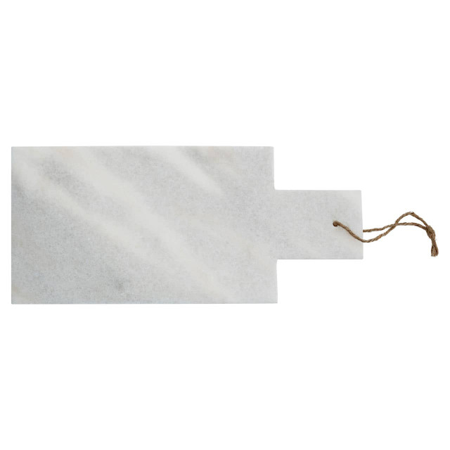 Premier Housewares Kindia Rectangular White Marble Paddle Chopping And Serving Board