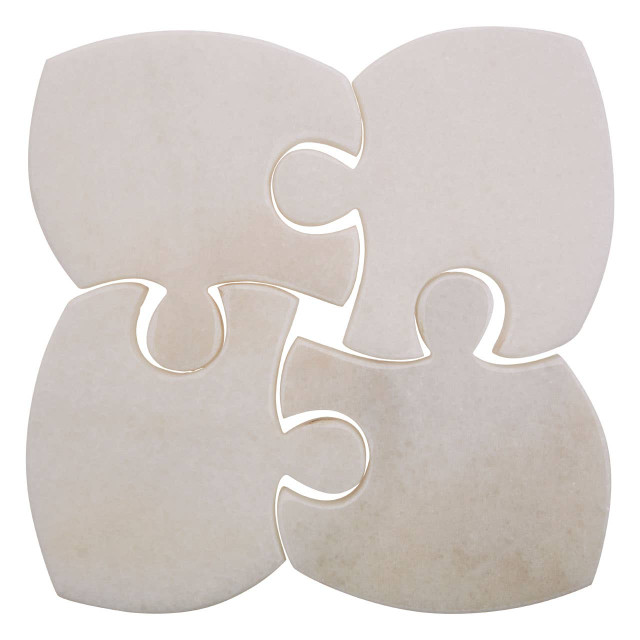 Premier Housewares Kindia Set Of 4 Marble Jigsaw Coasters