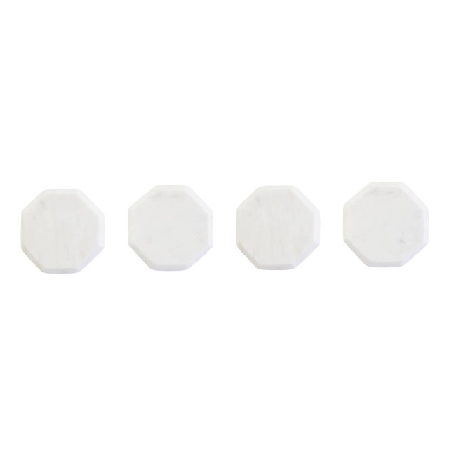Premier Housewares Kindia Set Of 4 White Marble Octagonal Coasters