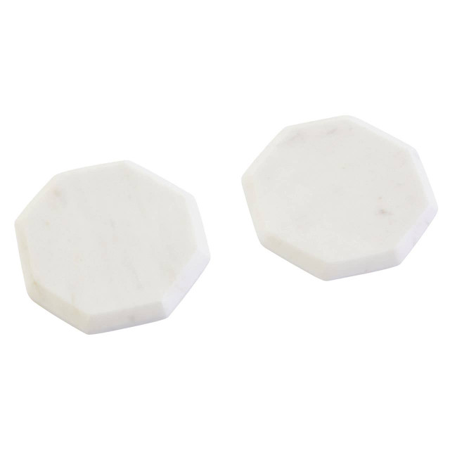 Premier Housewares Kindia Set Of 4 White Marble Octagonal Coasters