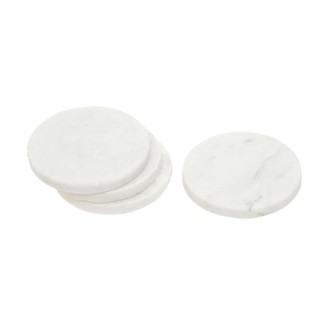 Premier Housewares Kindia Set Of 4 White Marble Round Coasters