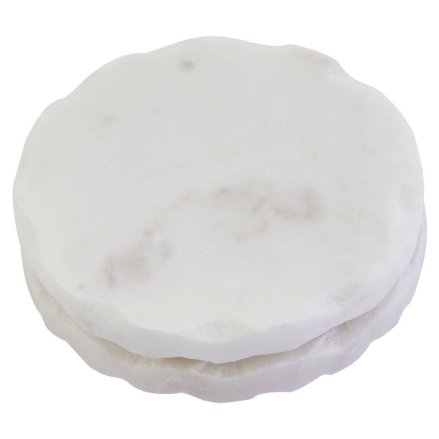 Premier Housewares Kindia Set Of 4 White Marble Rustic Edge Coasters