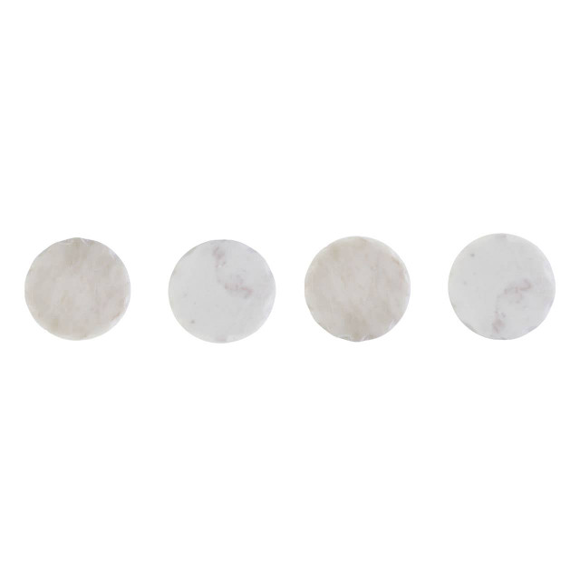 premier housewares Kindia Set of 4 White Marble Rustic Edge Coasters