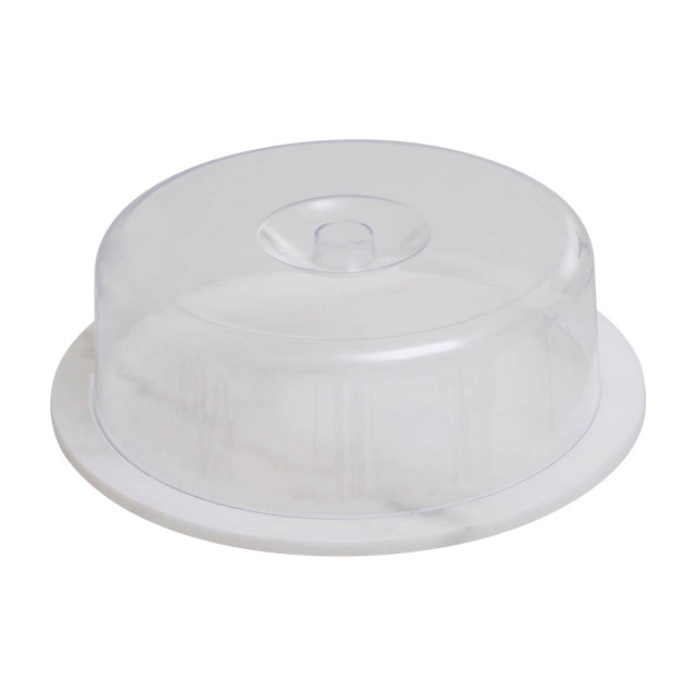 Premier Housewares Kindia White Marble Cake Board With Domed Lid