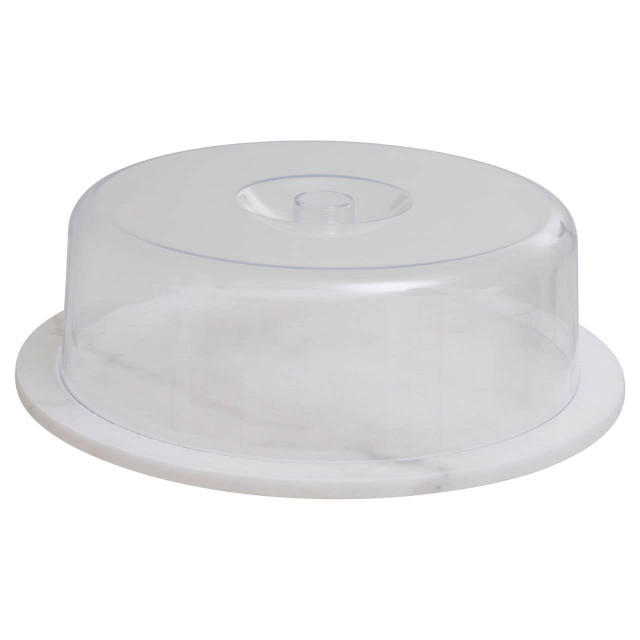 premier housewares Kindia White Marble Cake Board With Domed Lid