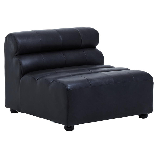 premier housewares King Armless Distressed Slate Leather Sofa Chair
