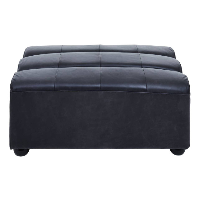 premier housewares King Distressed Slate Leather Ottoman