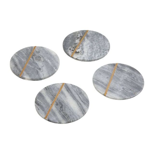 Premier Housewares Kira Set Of Four Grey Marble Coasters
