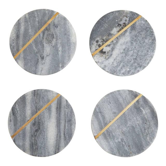 premier housewares Kira Set of Four Grey Marble Coasters