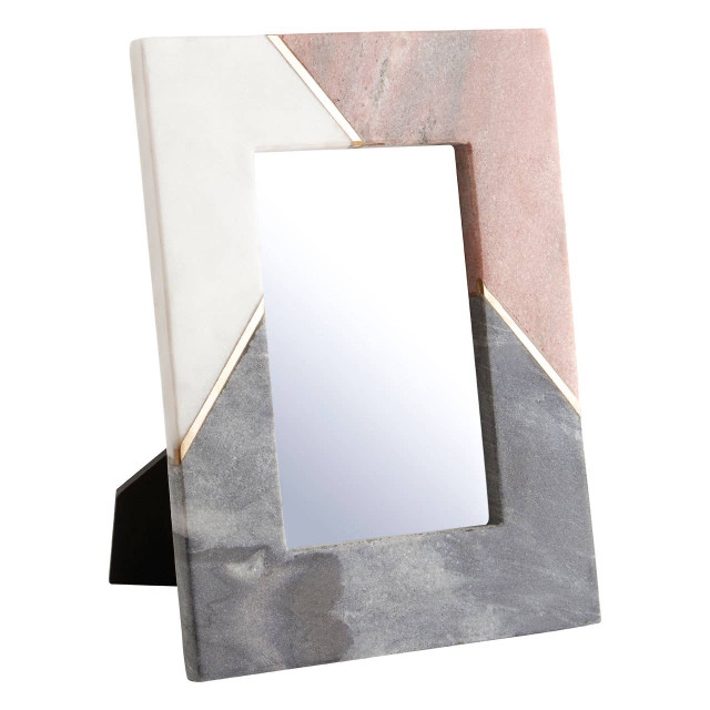 Premier Housewares Kira Small Tri Colour Marble 4In X 6In Photo Frame