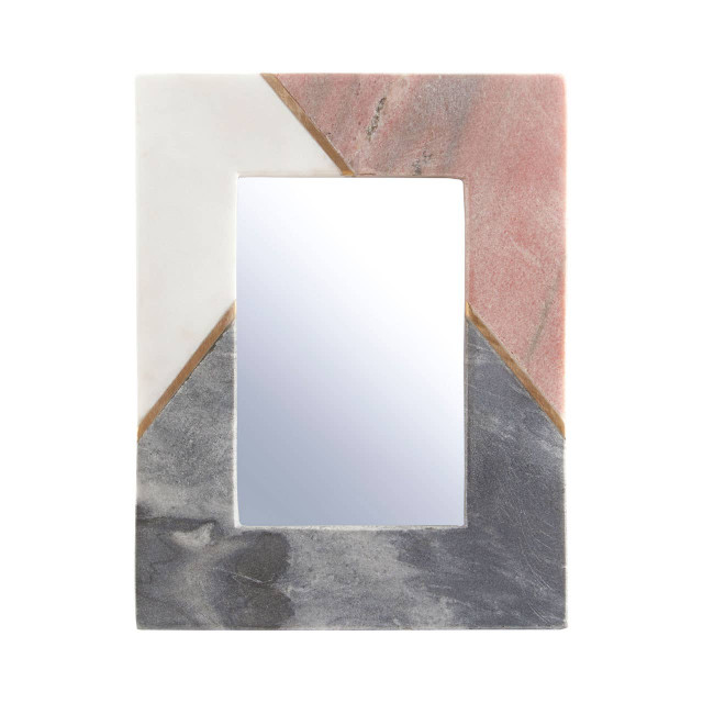 premier housewares Kira Small Tri Colour Marble 4In X 6In Photo Frame