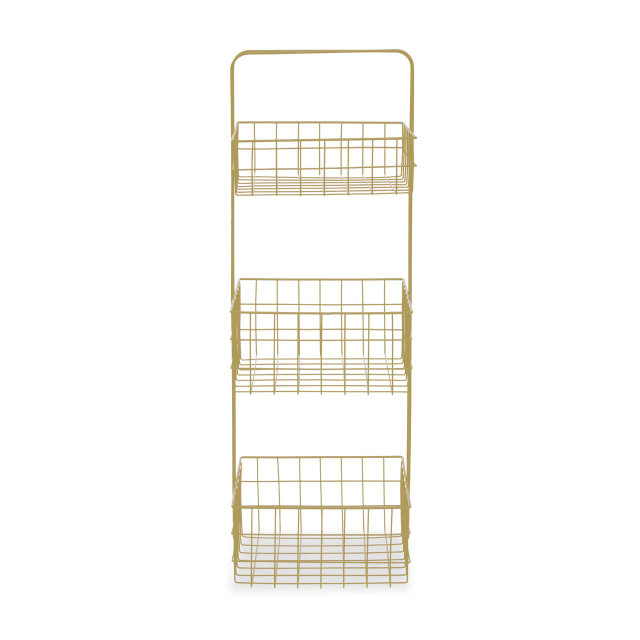 Premier Housewares Kirby Three Tier Gold Finish Storage Caddy