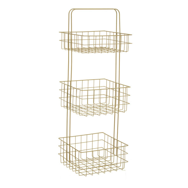 Premier Housewares Kirby Three Tier Gold Finish Storage Caddy