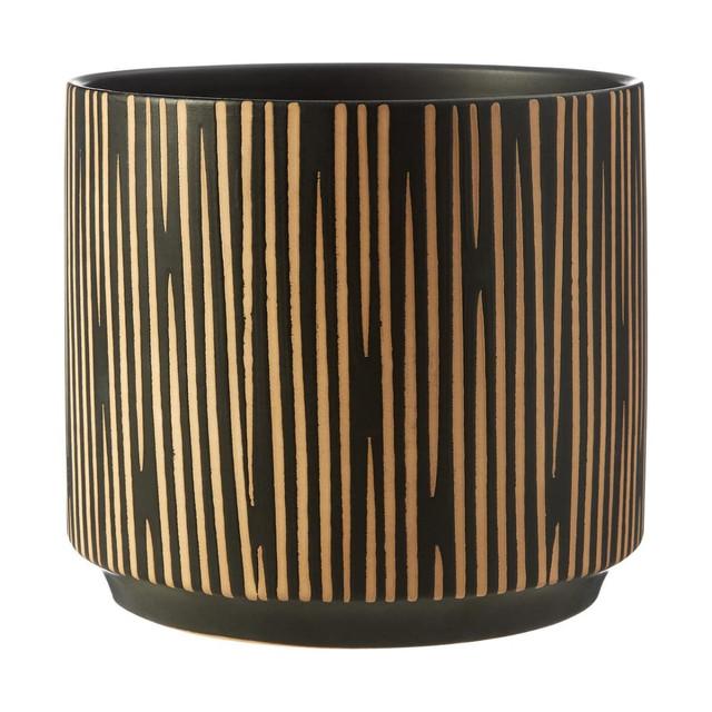 premier housewares Kiso Small Black and Cream Finish Planter