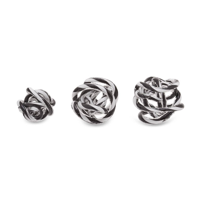 Premier Housewares Knot Decor Black And White Glass Ornament