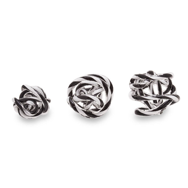 premier housewares Knot Decor Black And White Glass Ornament