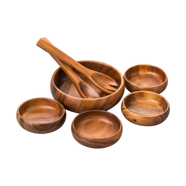 premier housewares Kora Acacia 7 Piece Salad Serving Set