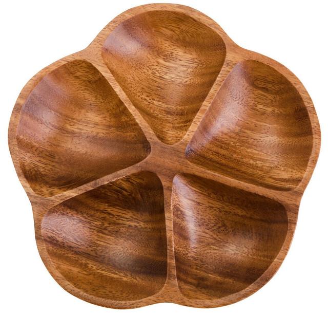 Premier Housewares Kora Acacia Five Section Flower Serving Dish