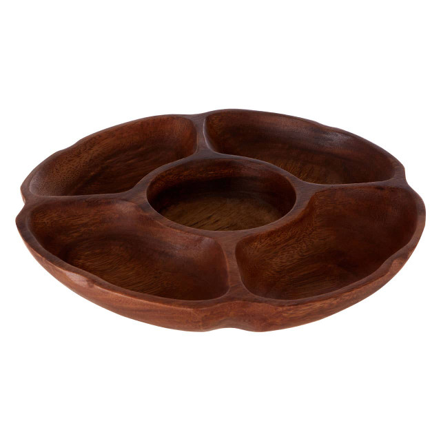 Premier Housewares Kora Acacia Five Section Round Serving Dish