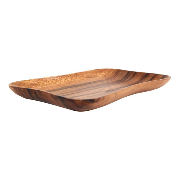 Premier Housewares Kora Acacia Large Curved Rectangle Serving Dish