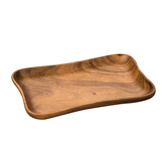 premier housewares Kora Acacia Large Curved Rectangle Serving Dish