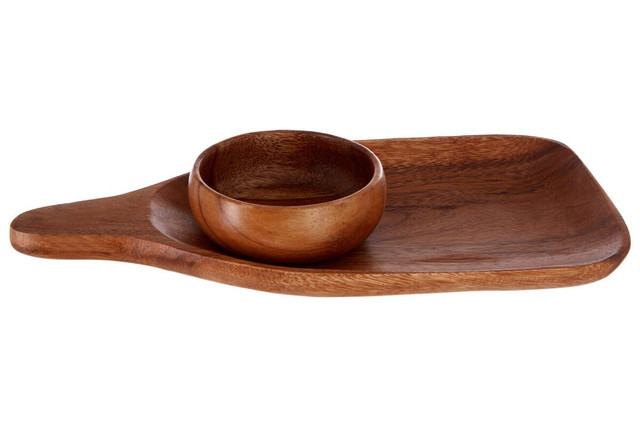 premier housewares Kora Acacia Paddle Board with Bowl Set