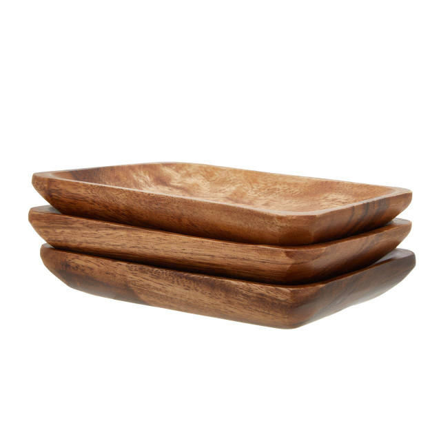 premier housewares Kora Acacia Set Of Three Serving Dishes