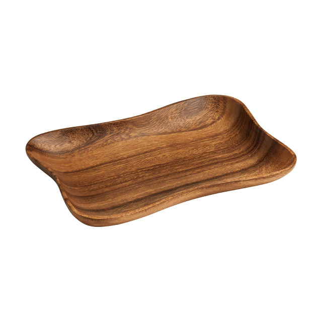 premier housewares Kora Acacia Small Curved Rectangle Serving Dish