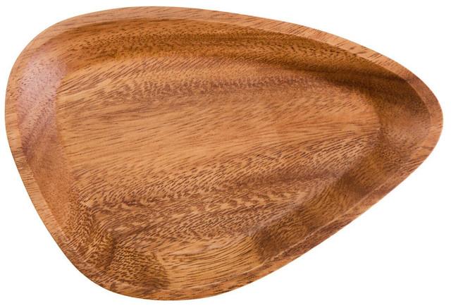 premier housewares Kora Acacia Small Curved Triangular Serving Dish