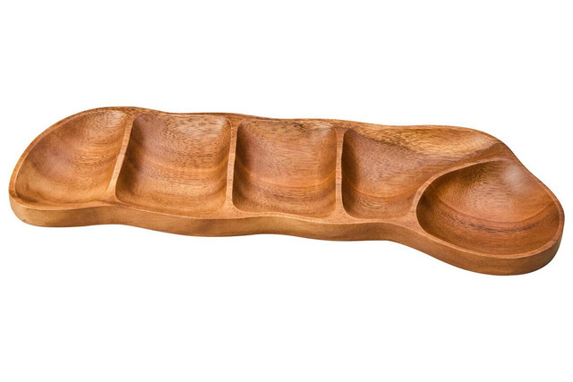 premier housewares Kora Acacia Wood Five Section Antipasti Dish