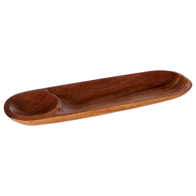 Premier Housewares Kora Acacia Wood Oval Chip And Dip Tray