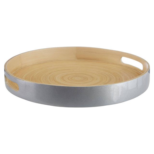 Premier Housewares Kyoto Large Silver Tray With Side Handles