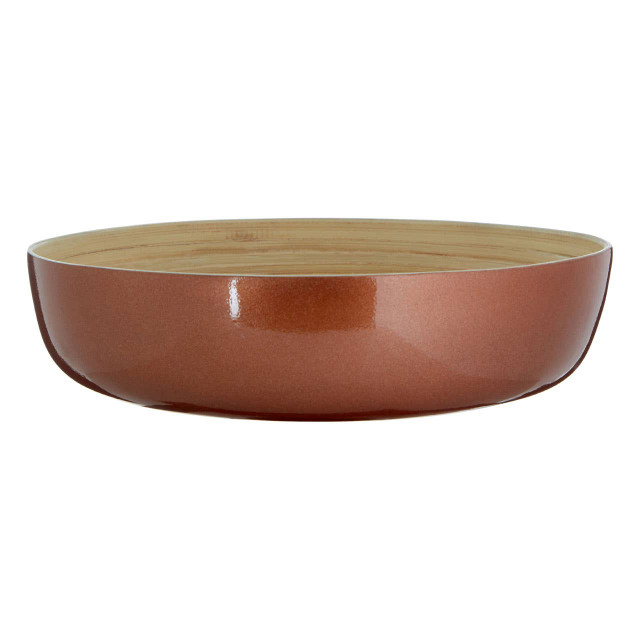 premier housewares Kyoto Rose Gold Salad Bowl With Raised Edges