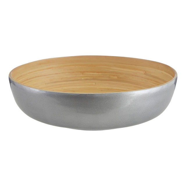 Premier Housewares Kyoto Silver Salad Bowl With Raised Edges