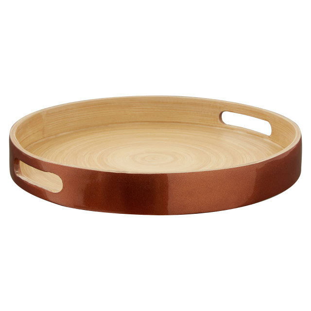 Premier Housewares Kyoto Small Round Rose Gold Serving Tray