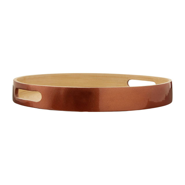 premier housewares Kyoto Small Round Rose Gold Serving Tray