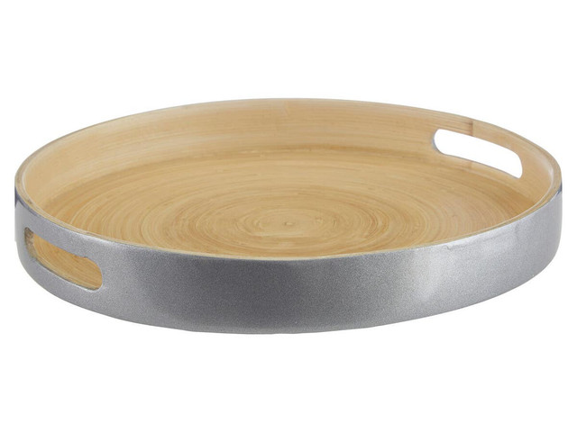 premier housewares Kyoto Small Silver Tray With Side Handles