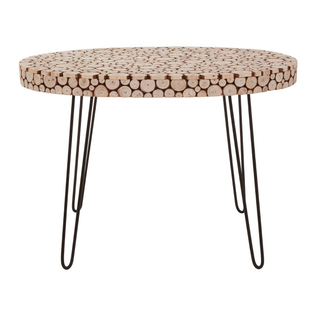 Premier Housewares Lacuna Fir Wood Oval Coffee Table