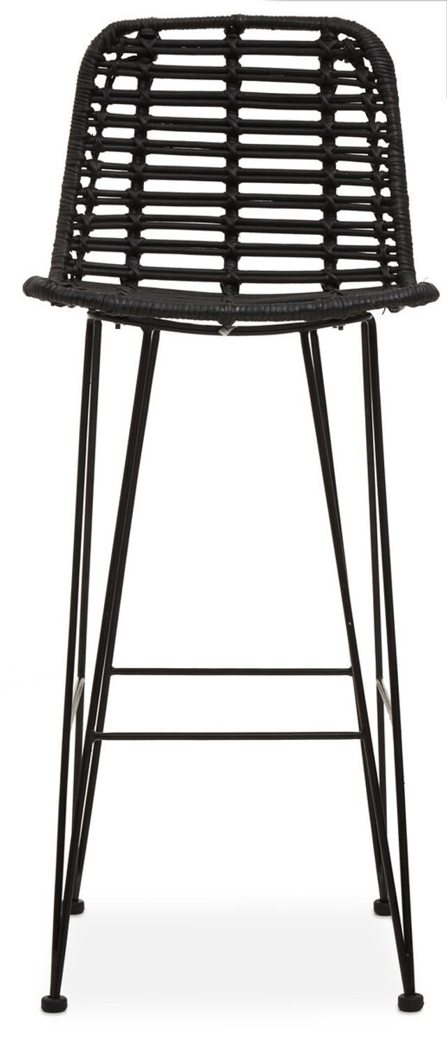 Premier Housewares Lagom Black Natural Rattan Bar Chair